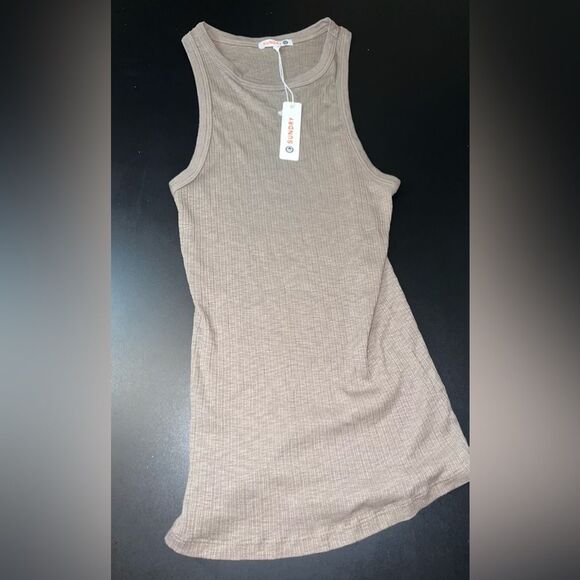 Sundry Light Brown Strapless Ribbed Tank Top sz 2 (M) NWT - Picture 1 of 8
